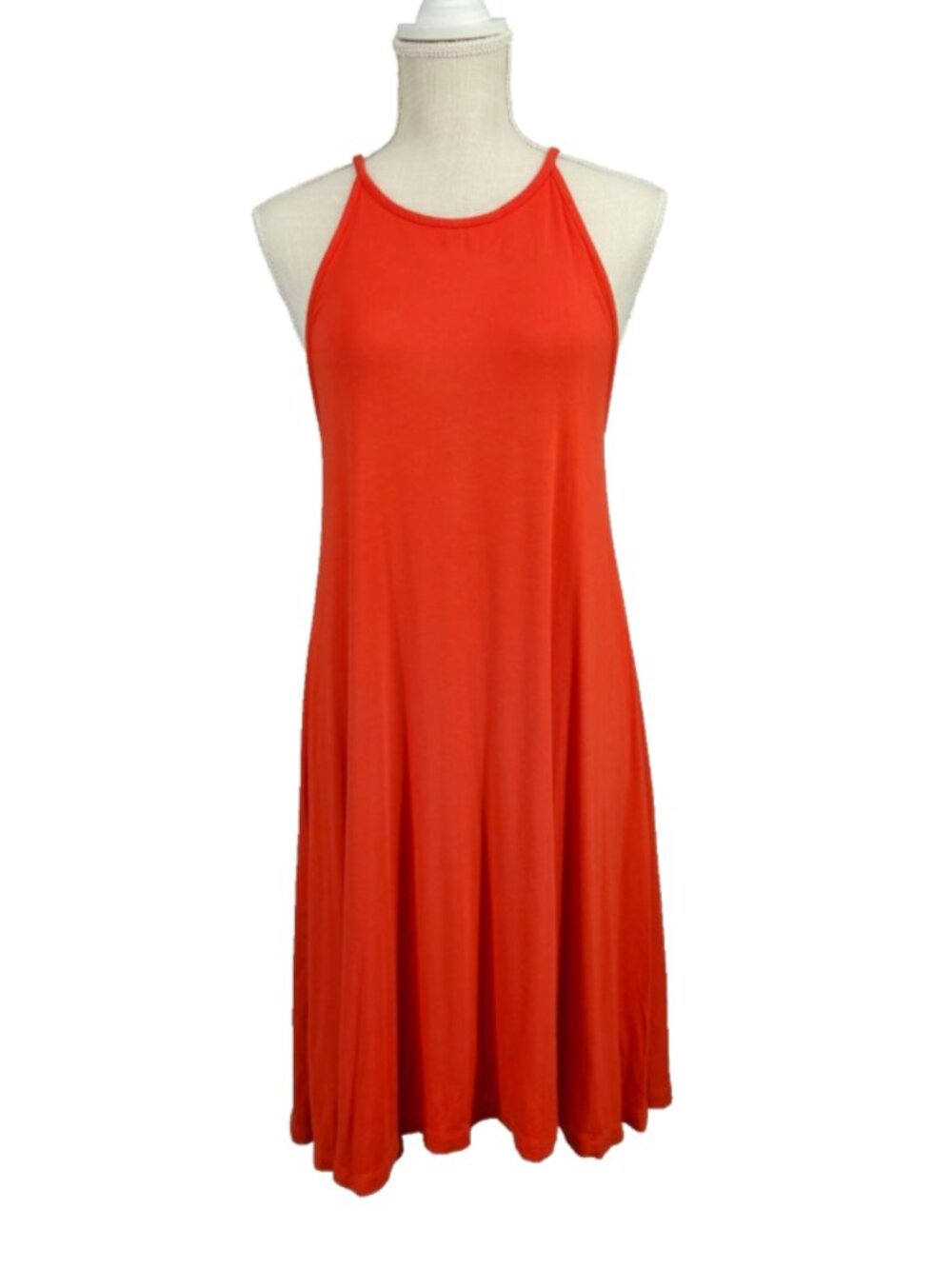 Old Navy Halter Swing Summer Dress Womens M Knit Red Casual Resort Party